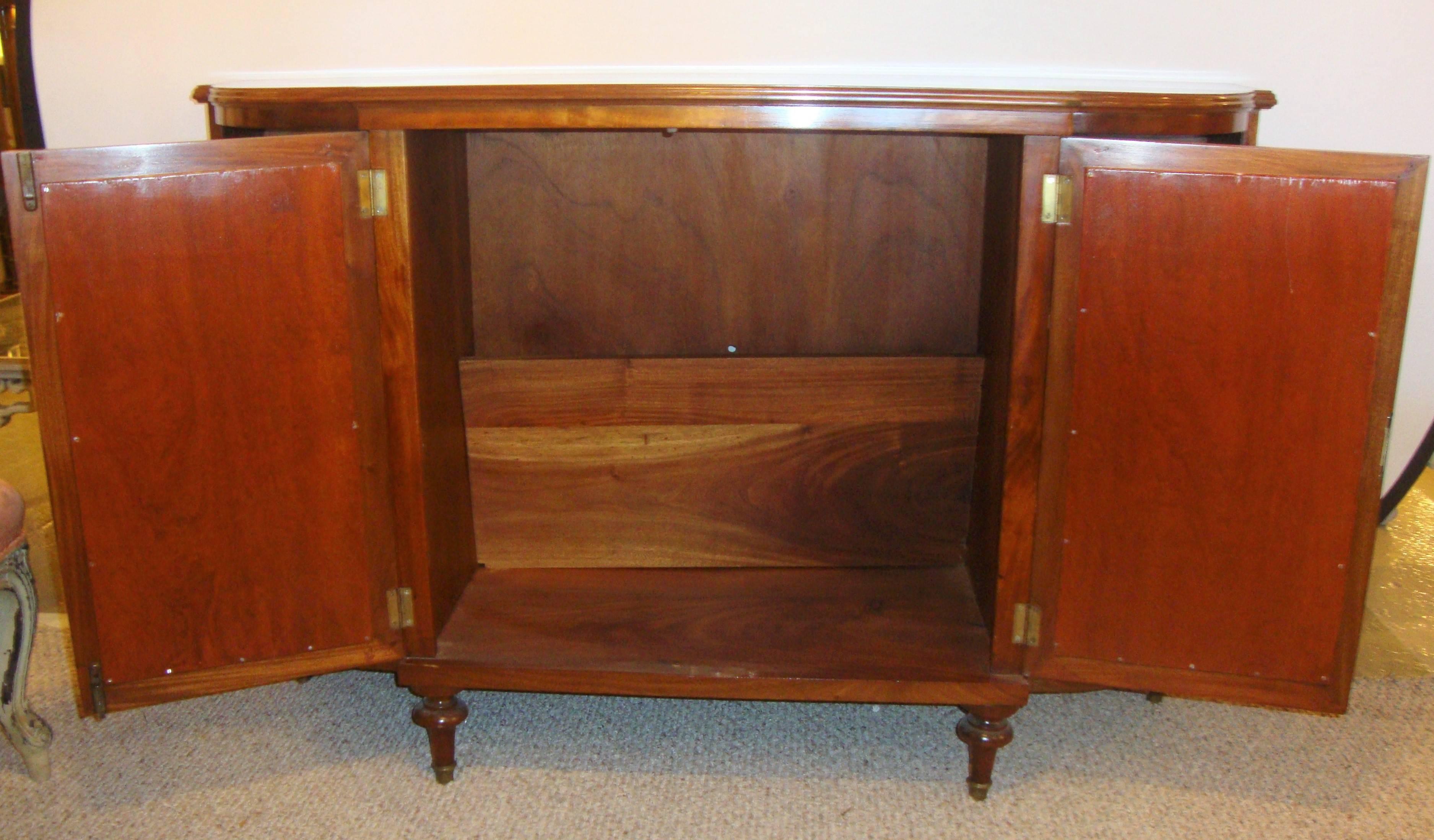 French Maison Jansen Style Serving Console Credenza Custom Quality Curved Sided Server For Sale