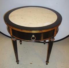 Stamped Maison Jansen Marble-Top Low Table
