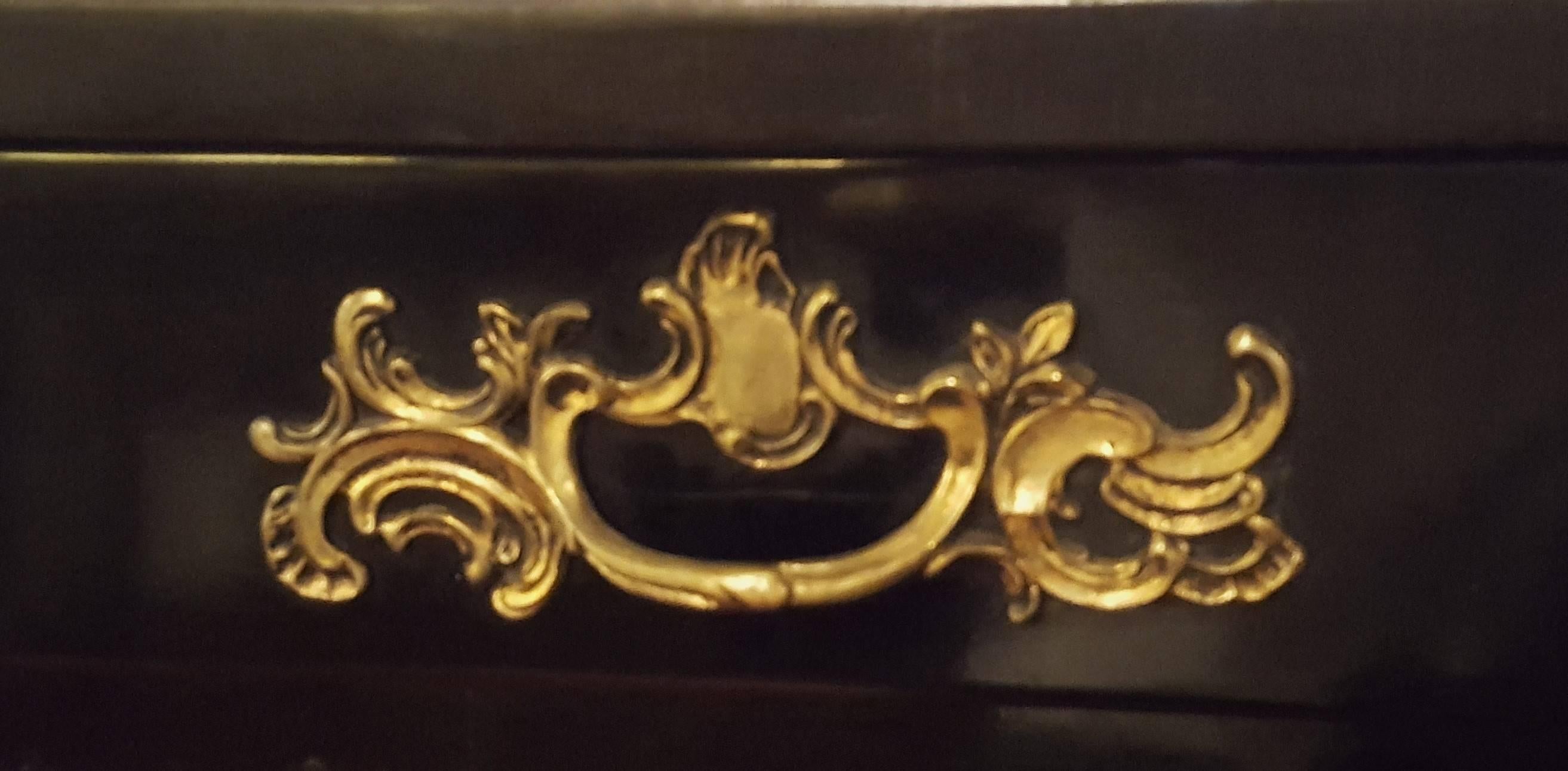 Jacques Bodart Stamped Ebonized Louis XV Style Desk or Vanity 1