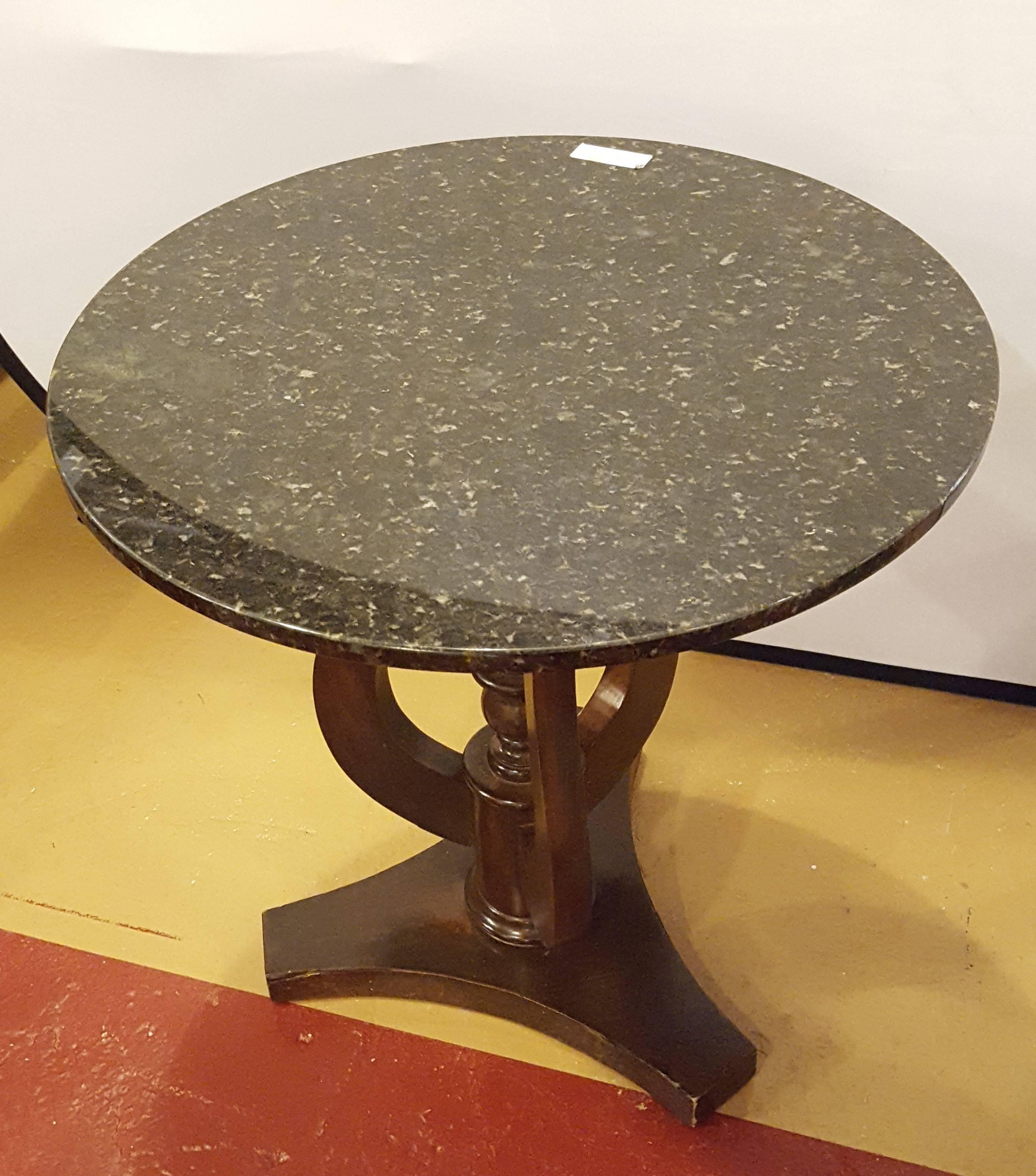 black pedestal end table