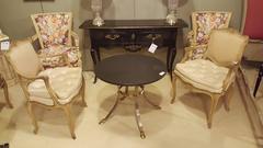 Brass and Steel Ebony Marble Top Gueridon Table / End Table Attibuted to Jansen