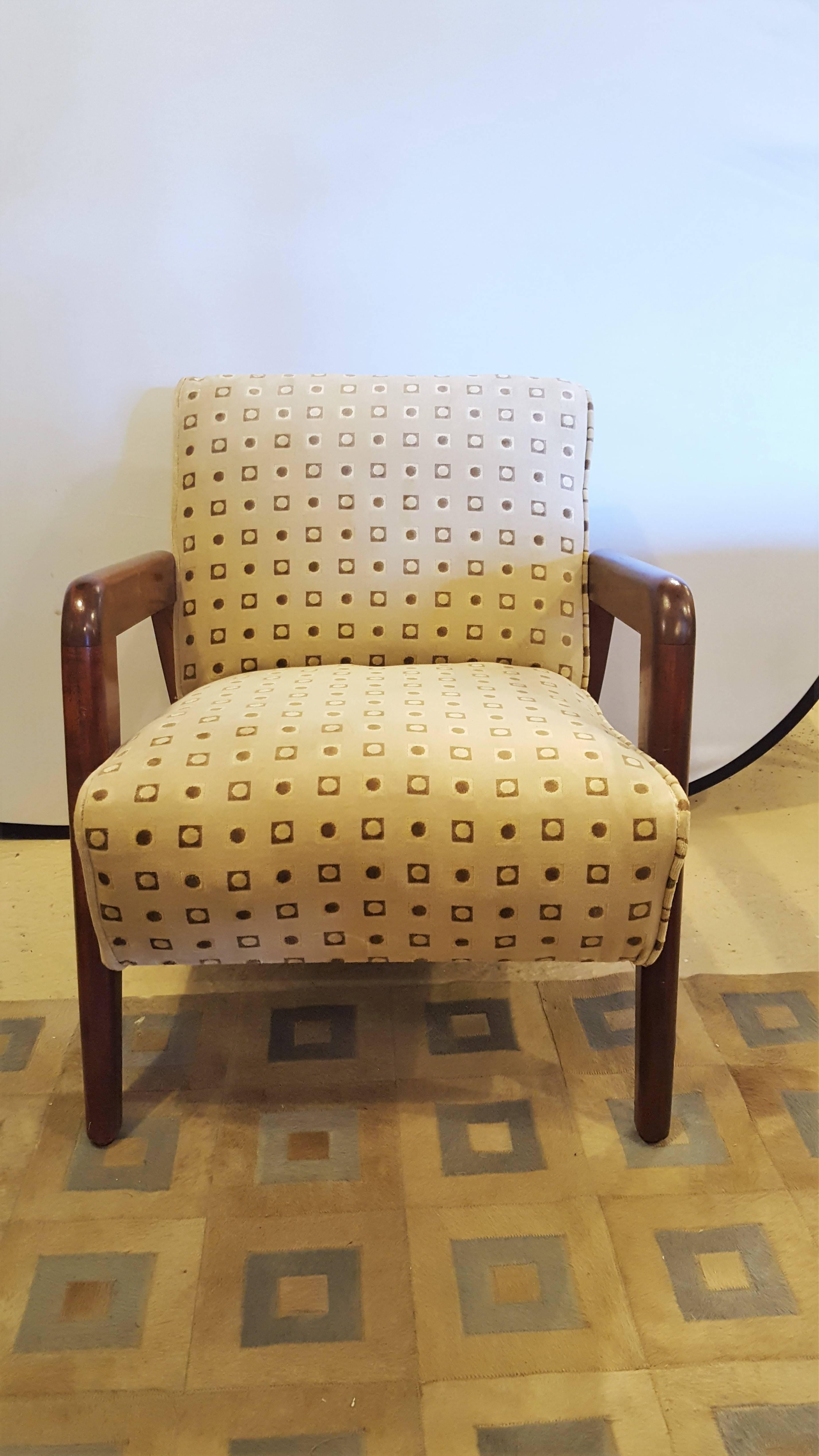 Pair of Mid-Century Modern Armchairs, One Rocker & One Lounge Chair  In Good Condition In Stamford, CT