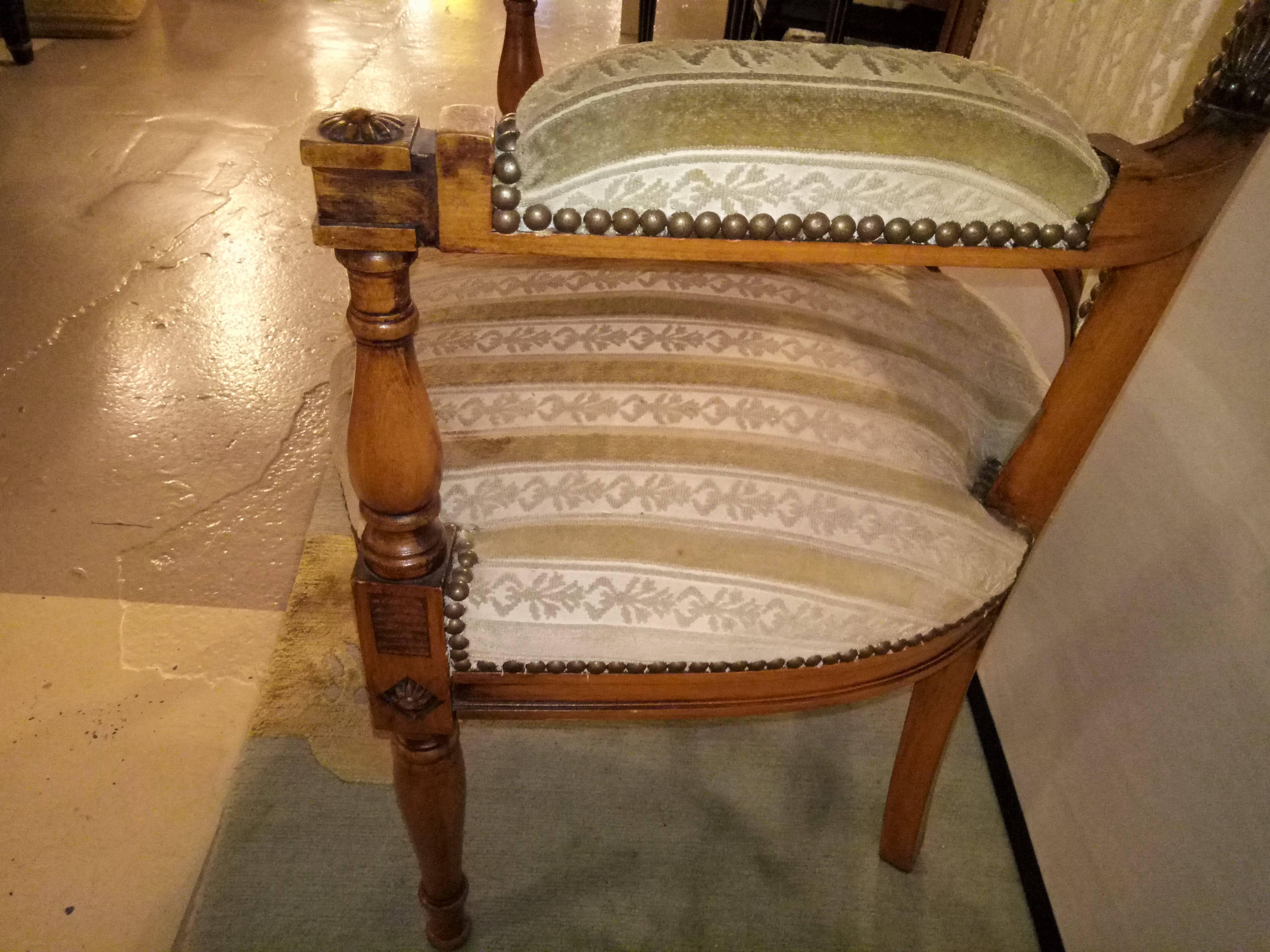 Mid-20th Century Pair of Louis XVI Style Armchairs Manner of Jansen For Sale