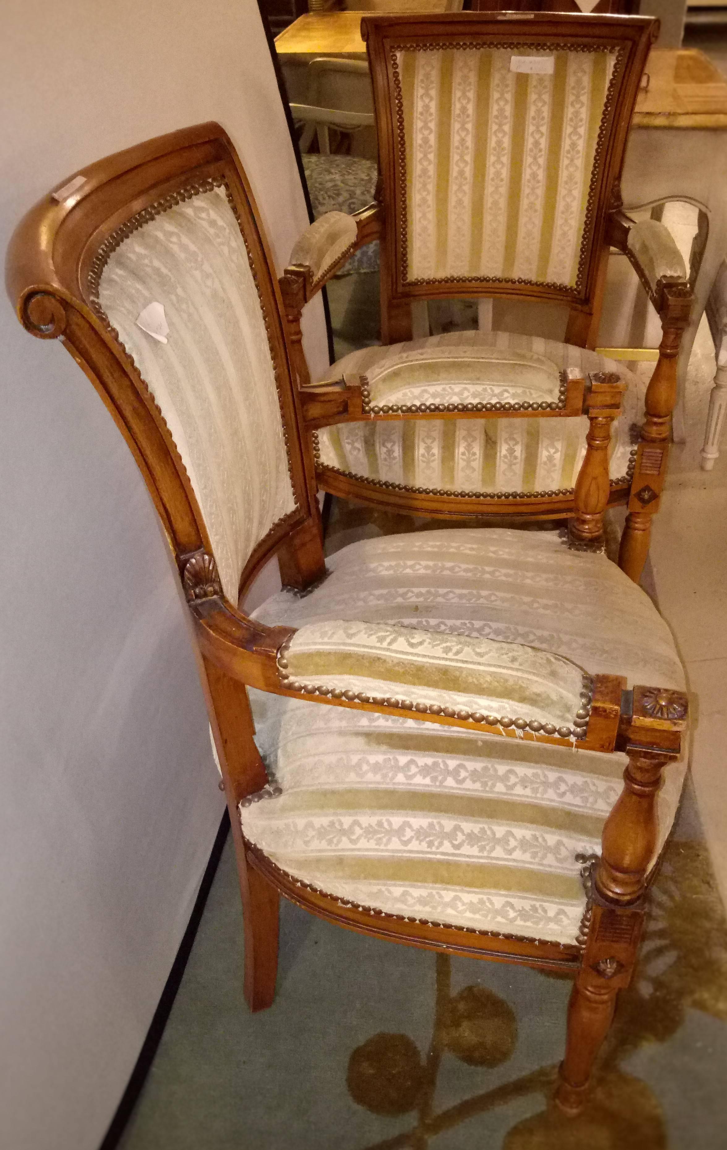 Pair of Louis XVI Style Armchairs Manner of Jansen In Good Condition For Sale In Stamford, CT