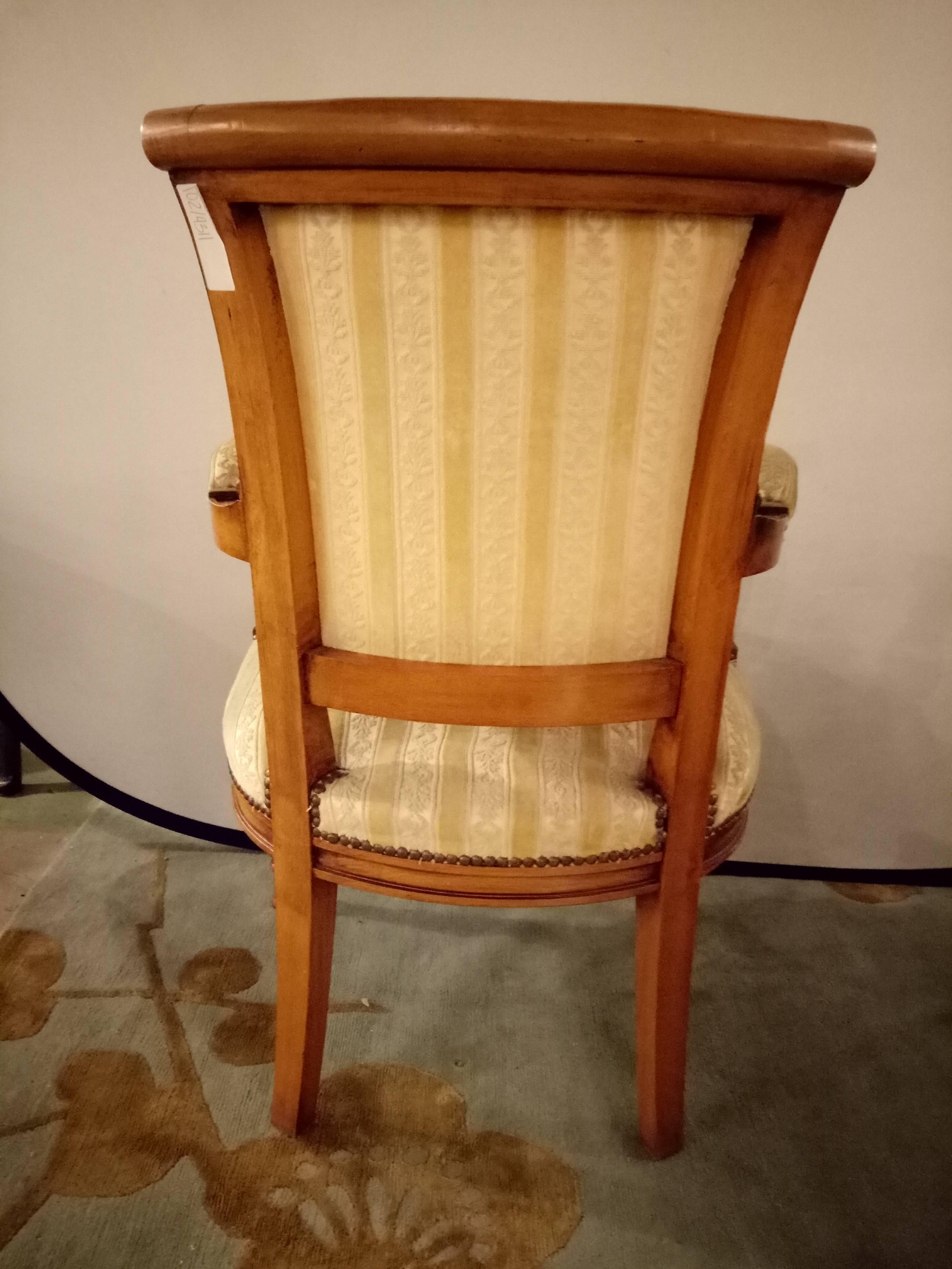 Pair of Louis XVI Style Armchairs Manner of Jansen For Sale 1