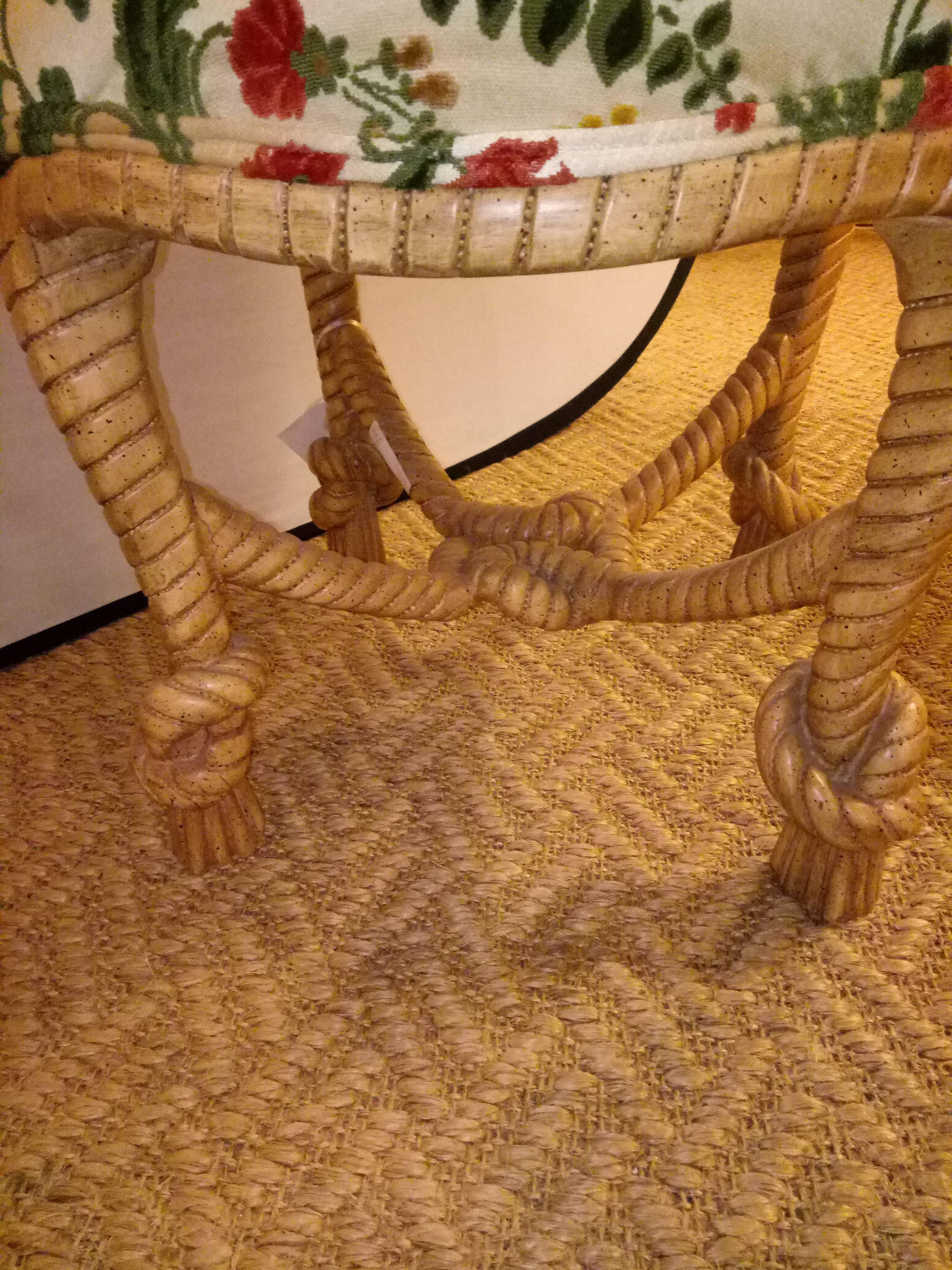Pair of Rope Form Round Benches Stools  2