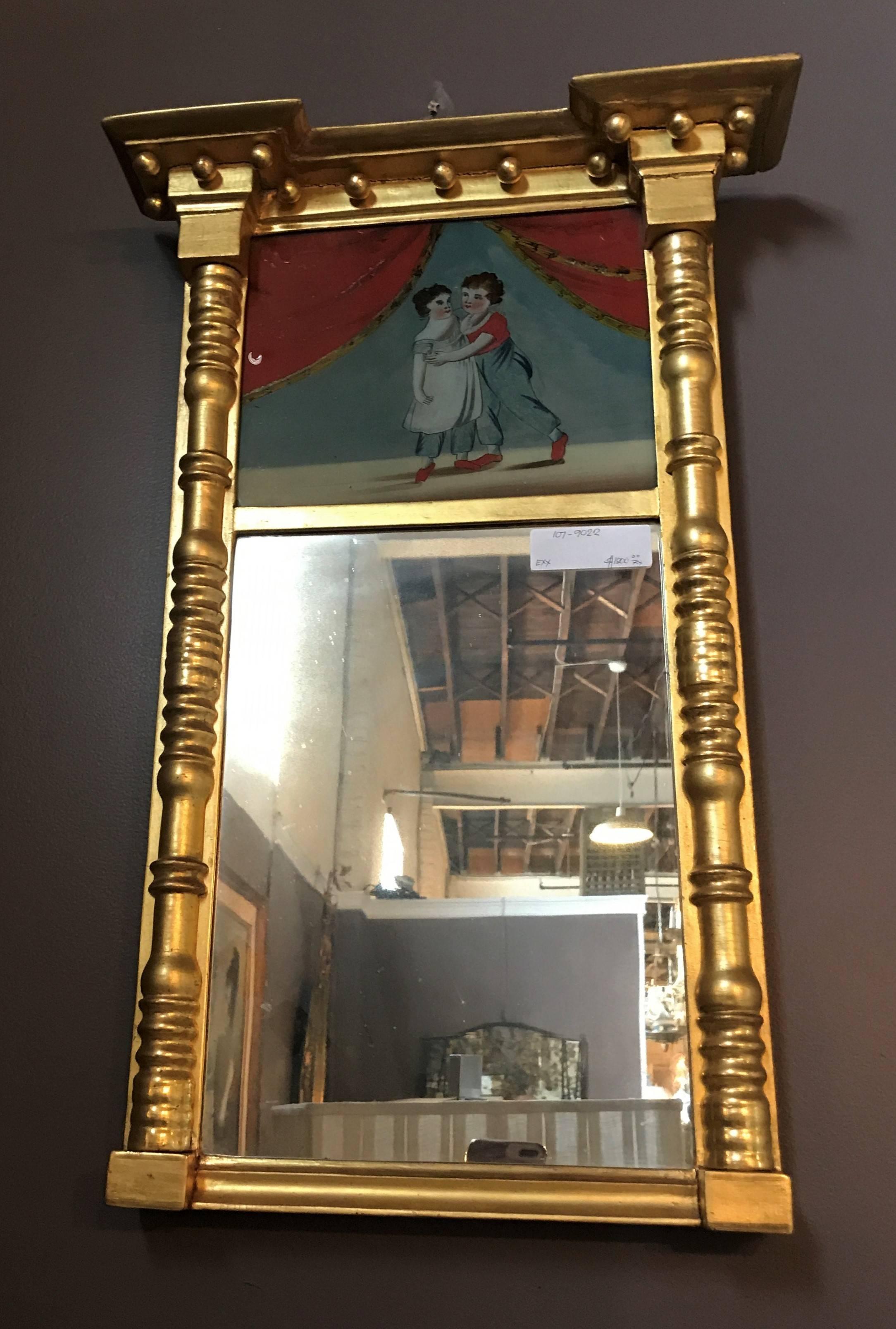 Fédéral Miroir mural encadré de l'or de la guilde fédérale du XIXe siècle en vente