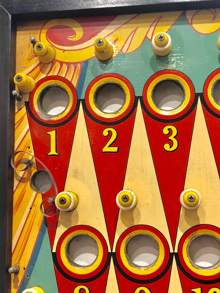 Vintage Custom Framed Section of Electric Pinball Game Play Field