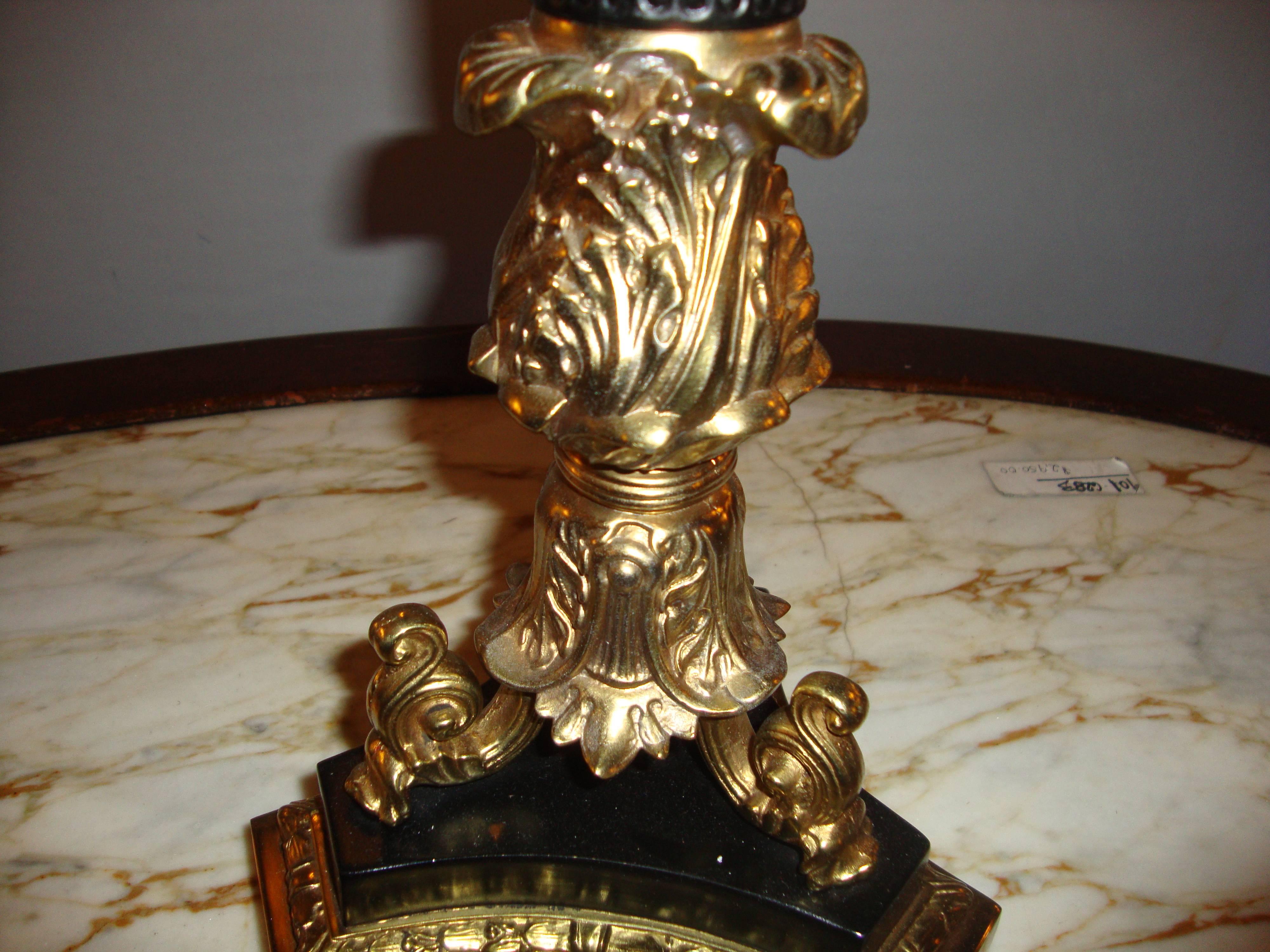 French Pair of Bronze Neoclassical Style Table Lamps