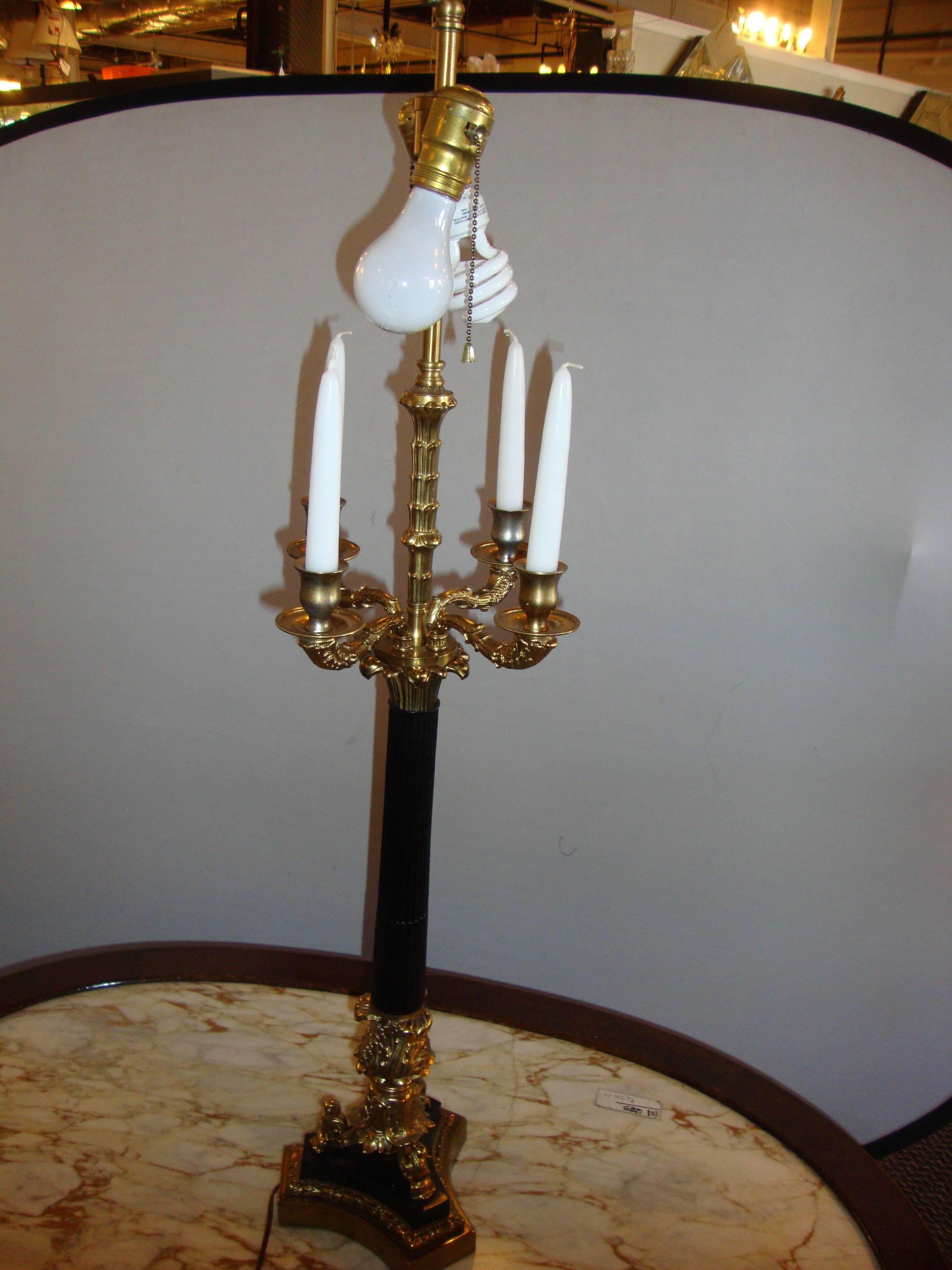 Pair of Bronze Neoclassical Style Table Lamps 2