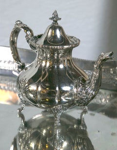 Hollywood Regency Silver Plated Four Tea Service