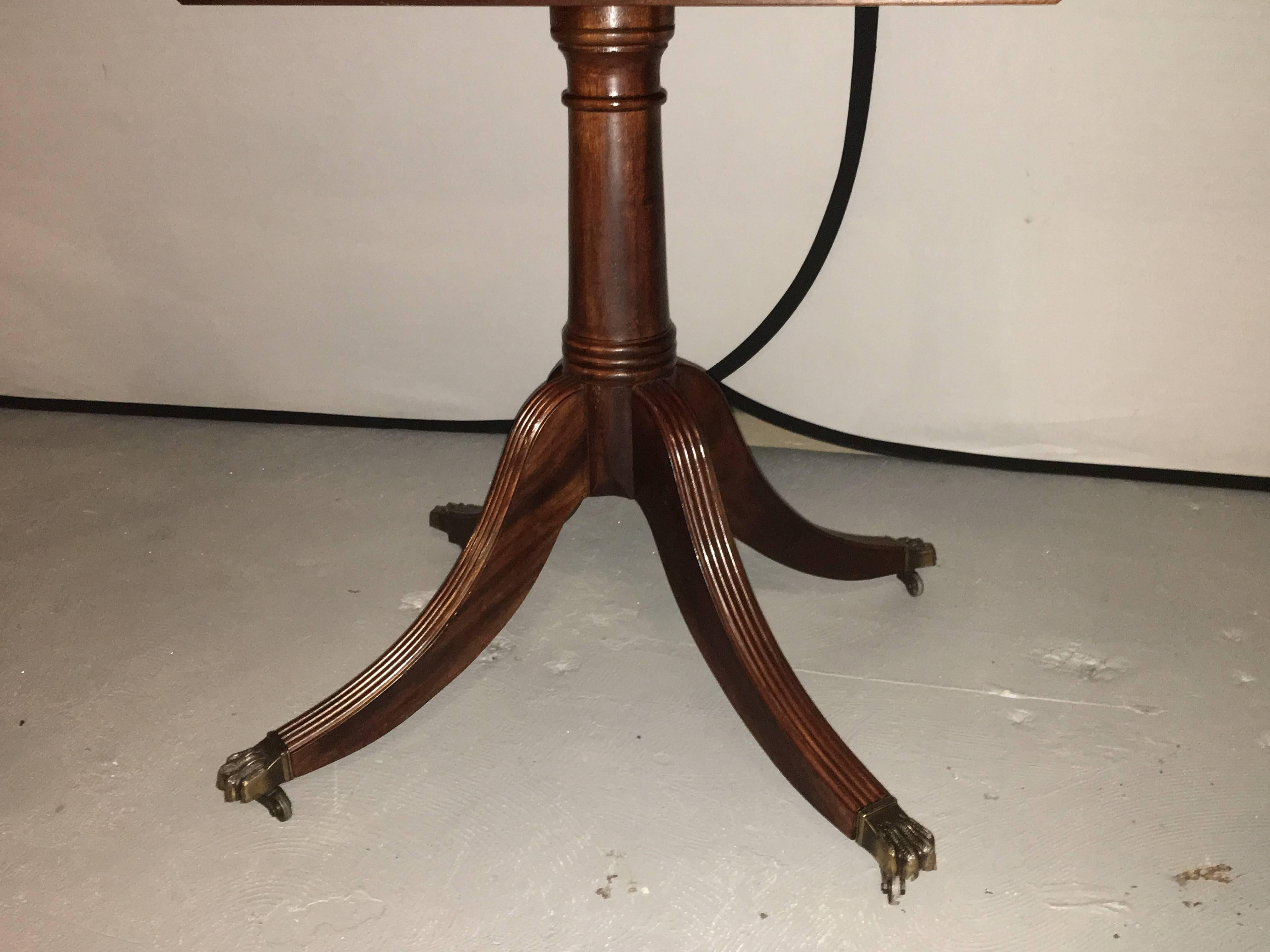 Banded Mahogany Georgian Style Triple Pedestal Dining Table 1