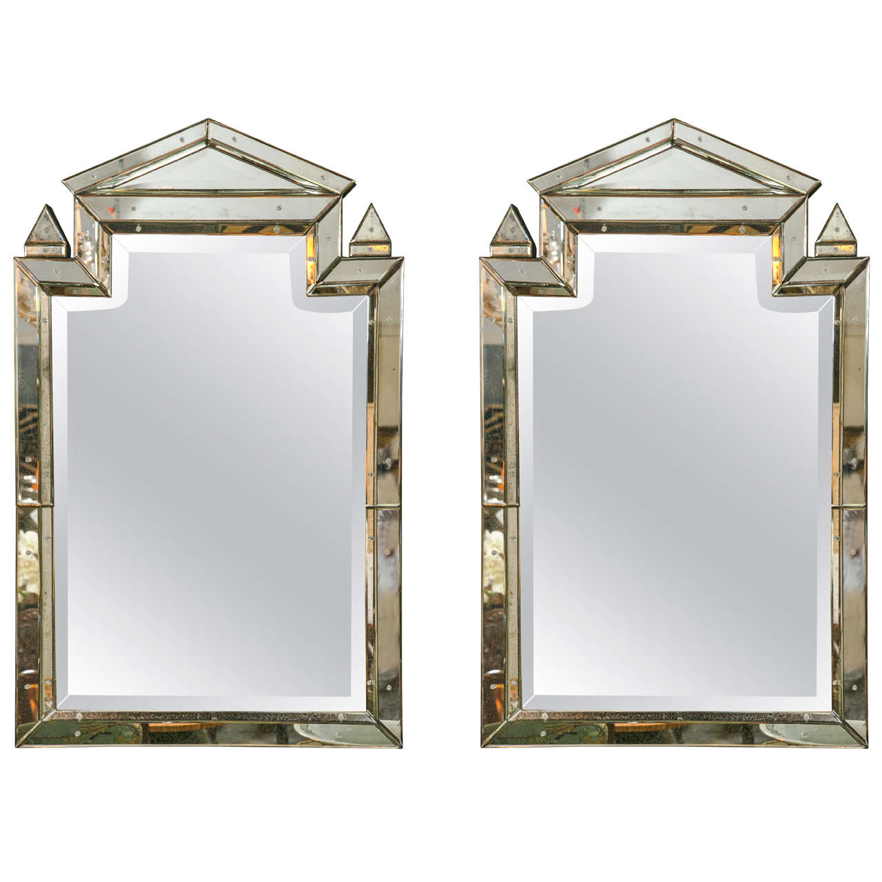 Pair Of Piedmont Hollywood Regency Style Venetian Mirrors At 1stdibs Pair Of Piedmont Hollywood Regency Style Venetian Mirrors For