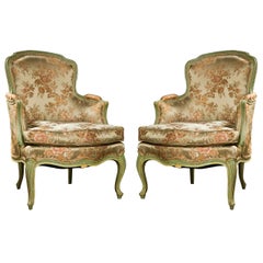 Pair of French Louis XVI Style Bergère Chairs