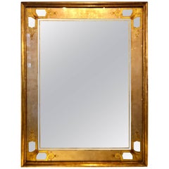 Hollywood Regency Jansen Églomisé Wall or Console Mirror Stamped on Reverse