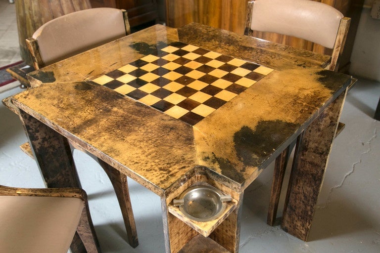 Mid-20th Century Italian Aldo Tura Italian Goatskin Game Table 