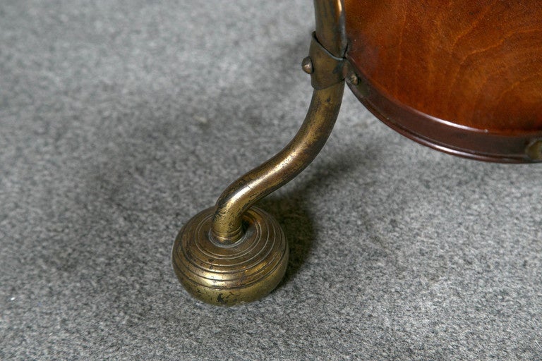Pair of Art Deco Brass Rosewood Pedestal Stands Brass Circular Feet Sleek Design 3