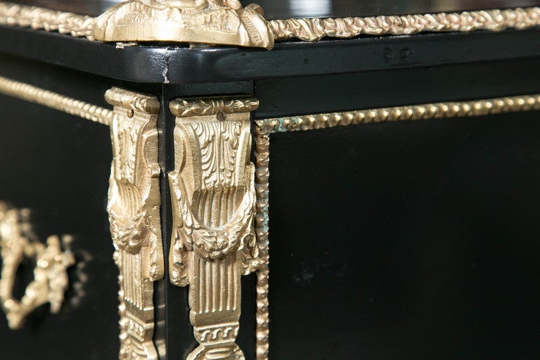 Maison Jansen Ebonized Heavily Bronze Mounted Louis XVI Style Desk 1