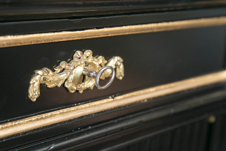 19th Century Ebonized Louis XVI Style Maison Jansen Credenza Console