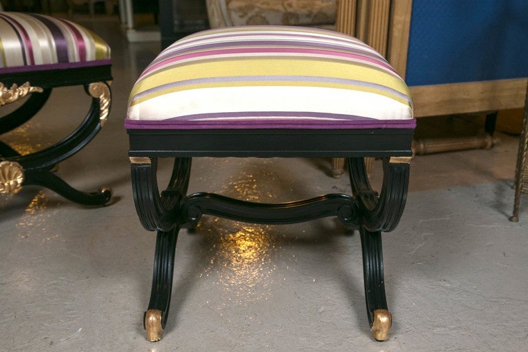 Pair of Maison Jansen Style X Benches or Footstools 2