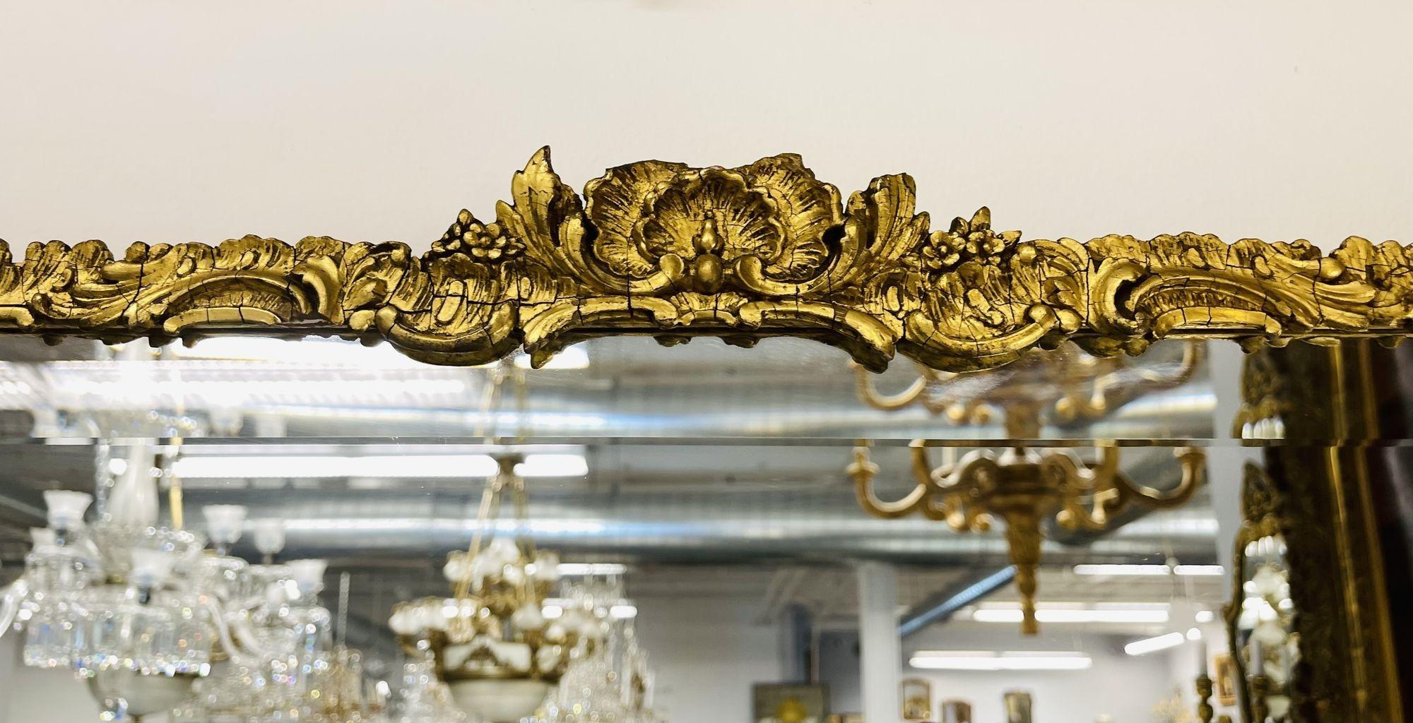 Giltwood Gesso Wall or Console Mirrors, Beveled Mirror, Circa 1930s In Good Condition For Sale In Stamford, CT