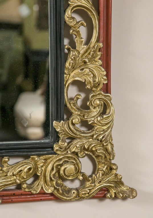 Rococo Style Rectangular Giltwood Mirror For Sale at 1stdibs