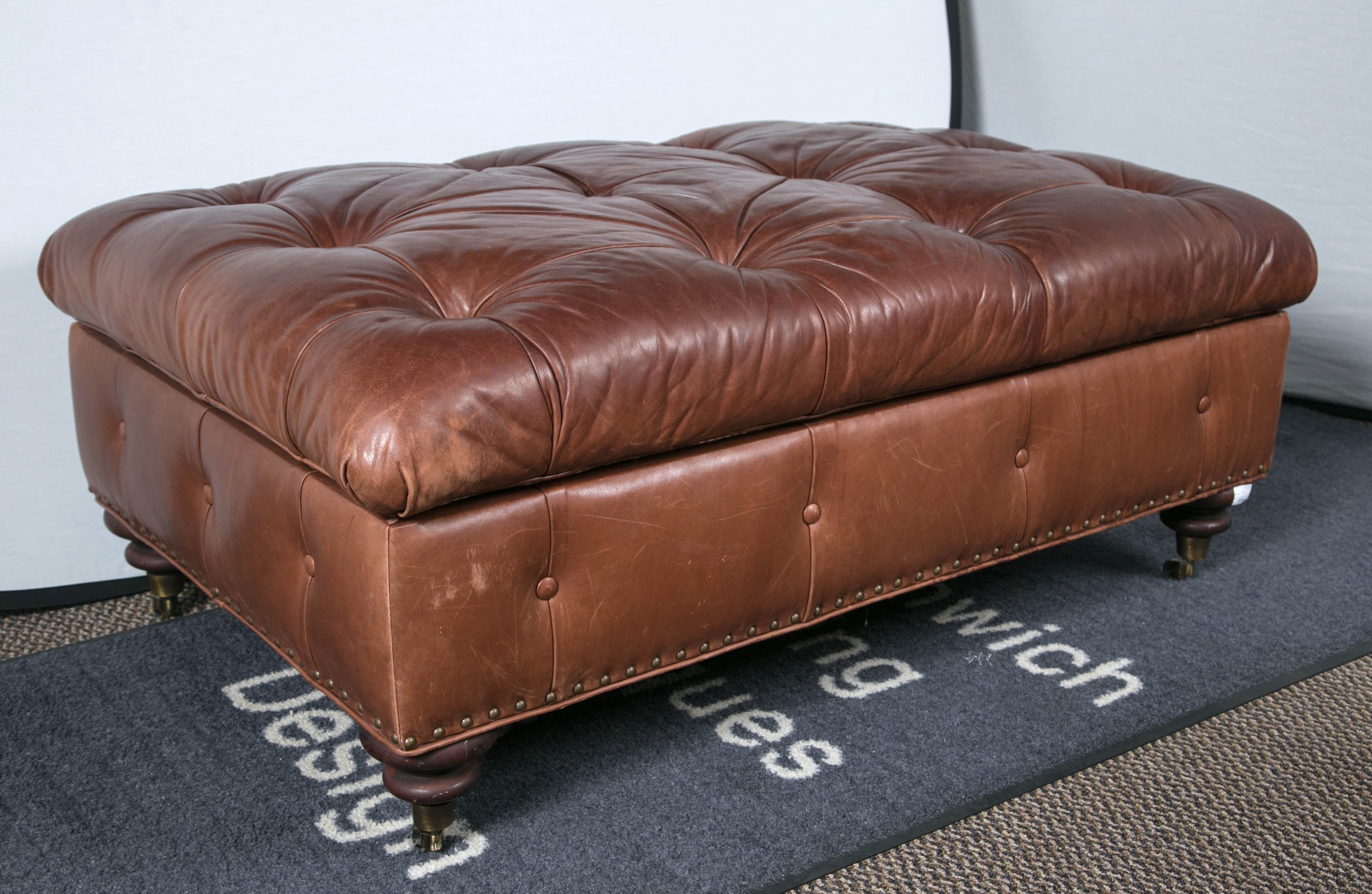 Ralph Lauren Leather Storage Ottoman / Bench