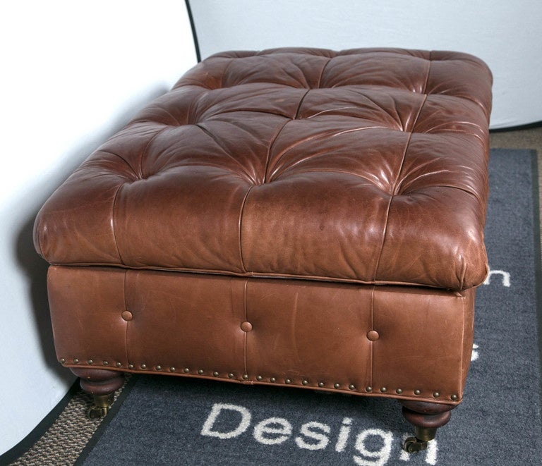Regency Ralph Lauren Leather Storage Ottoman / Bench