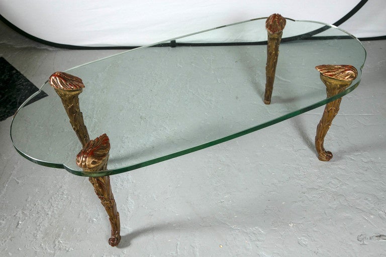 Mid-20th Century Bagues Style Glass Top Coffee Table