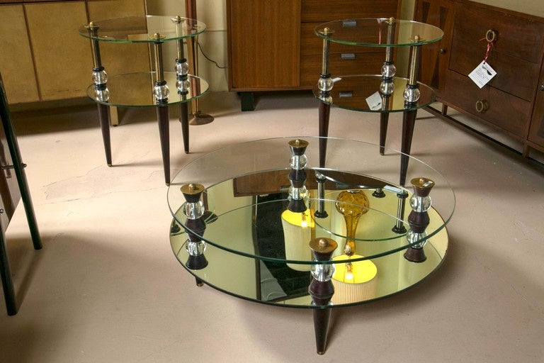 Art Deco Glass and Mirror Coffee Table Mid-Century Modern 3
