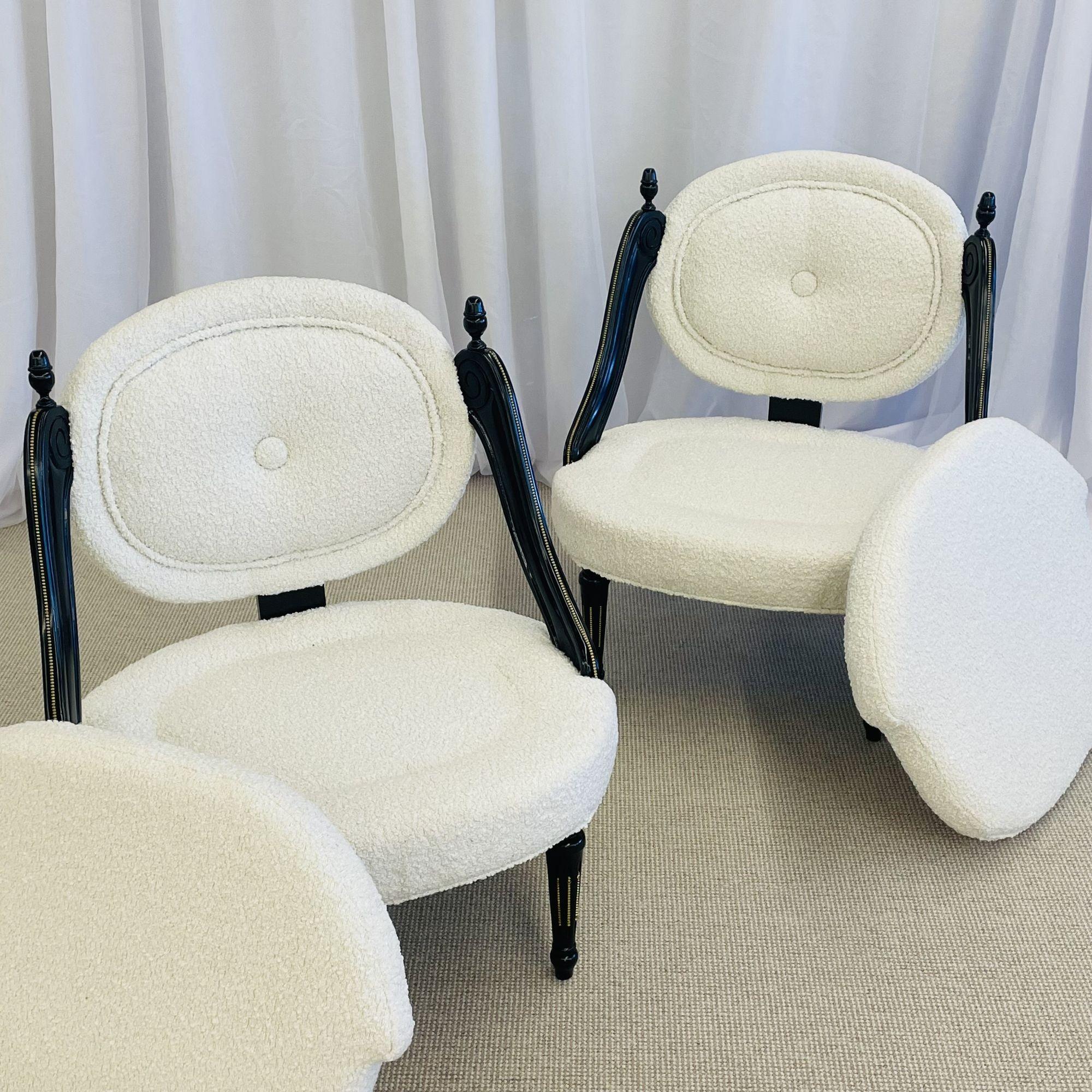 Fauteuil en ébène de style Hollywood Regency, Fauteuils, Nouveau Boucle, Bronze, Jansen en vente 1