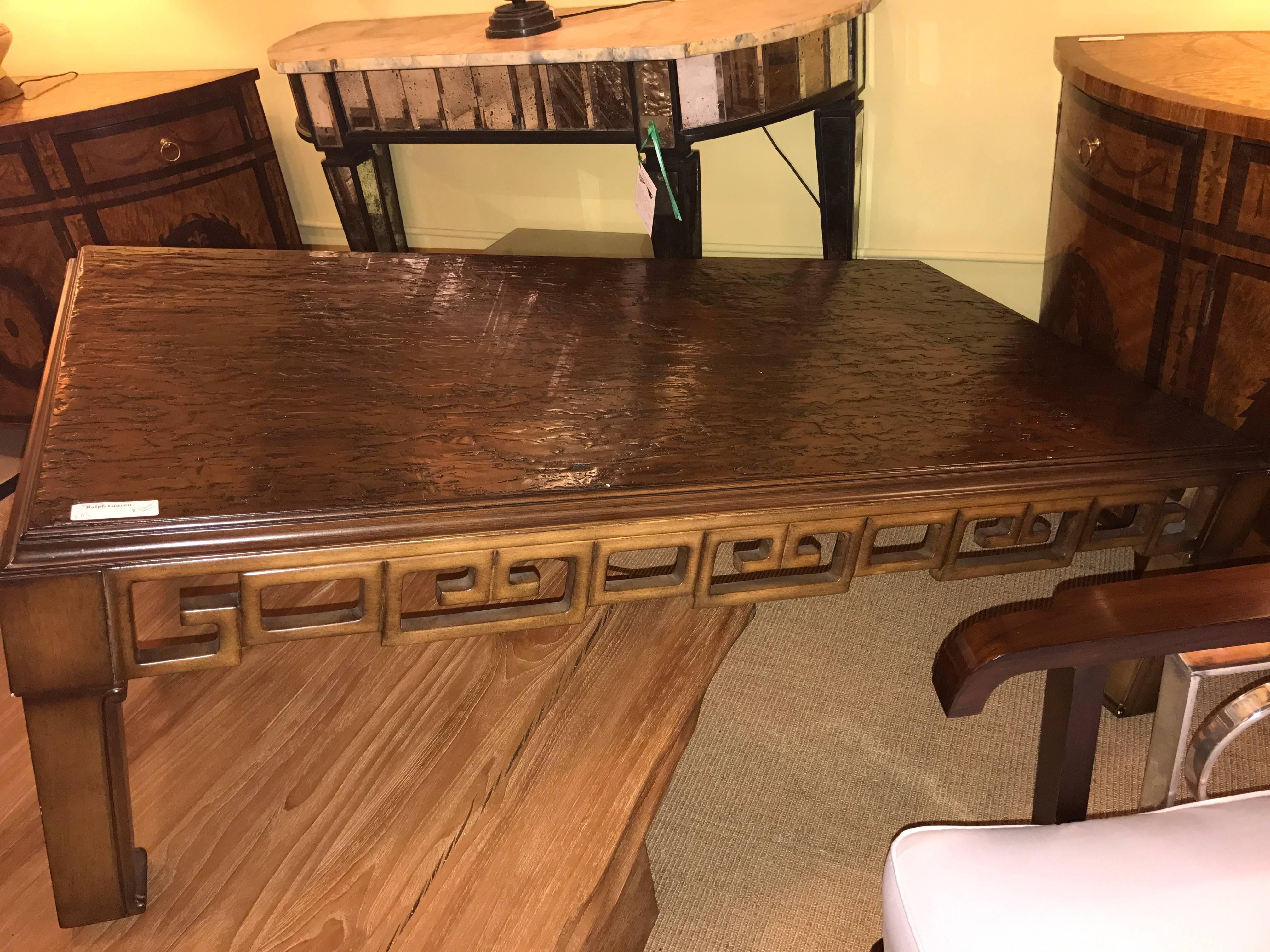 Asian Style and Greek Key Combination Coffee Cocktail Table Ralph Lauren In Good Condition In Stamford, CT