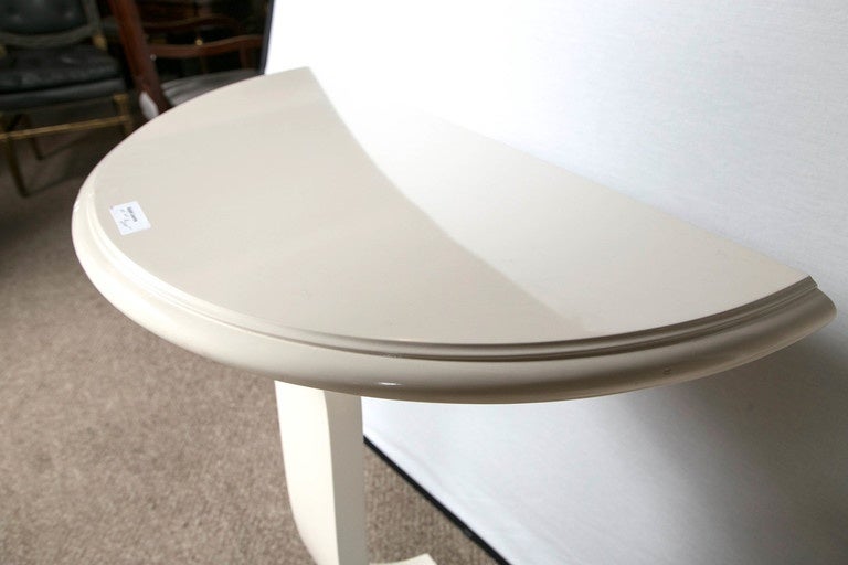 white demilune console table