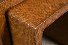 Set of Two "Mornson" Rattan Nesting Tables