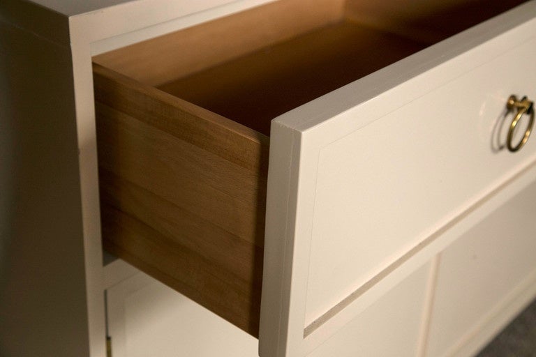 Pair Of Jackie Buffet By E J Victor White Laquered Box Design