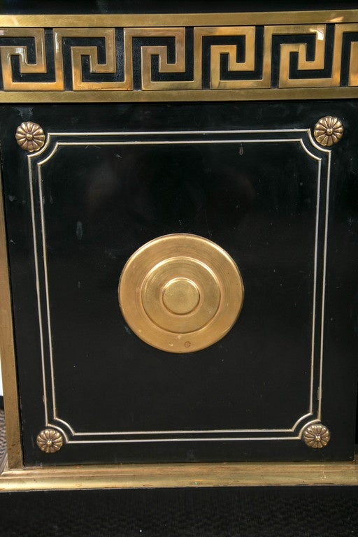 Ebonized Greek Key Design Commode 1