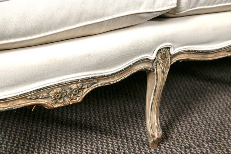 19th Century Louis XV Style Distressed Paint Sofa Attributed to Maison Jansen