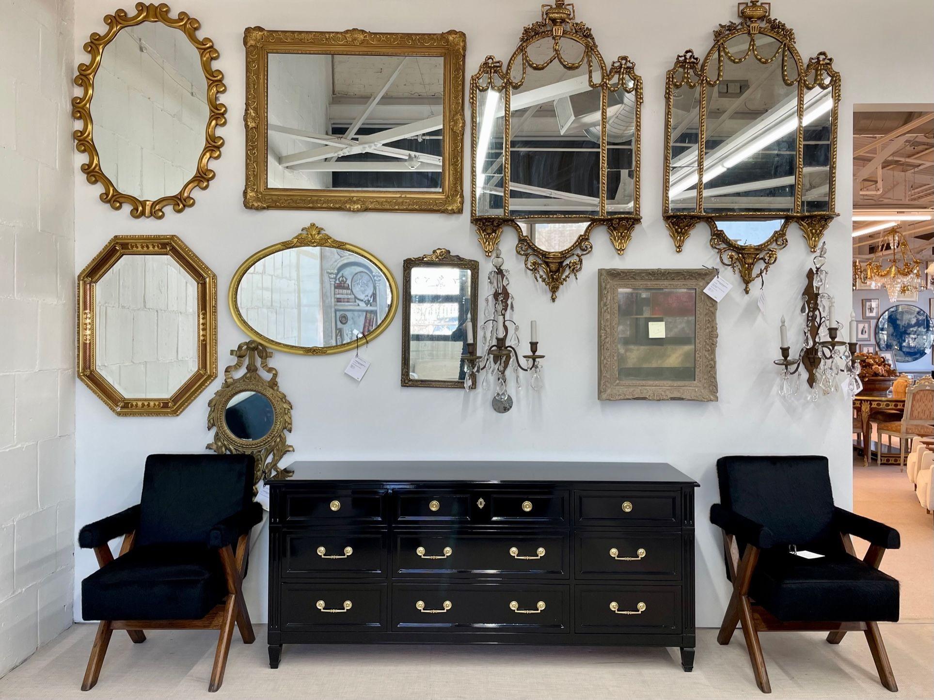 Hollywood Regency Ebony Dresser, Sideboard, Chest, Commode or Cabinet, Bronze For Sale 13