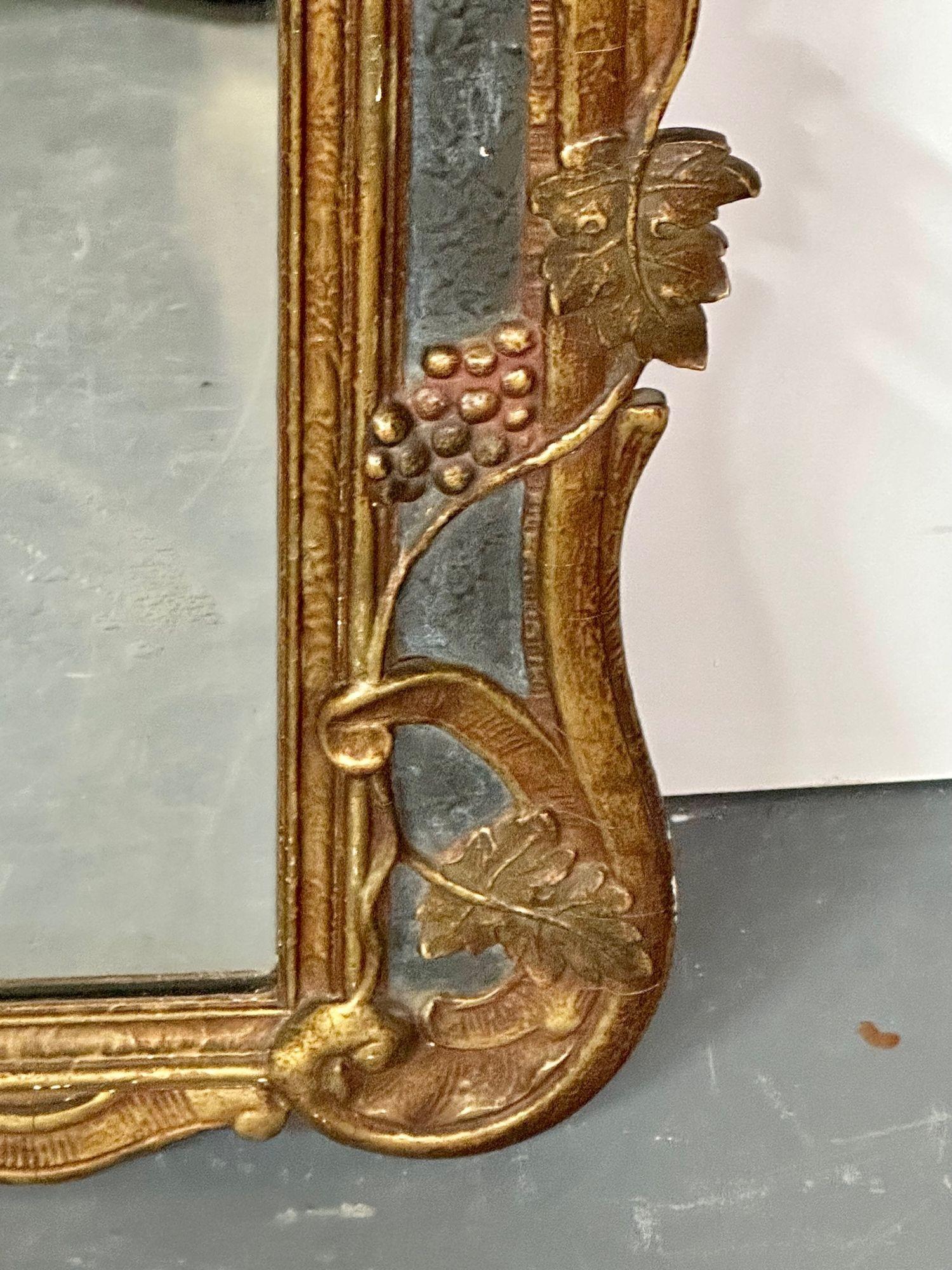 Gustavian Italian Wall, Console Mirror, Cornucopia Motif, Parcel Gilt Decorated For Sale 6