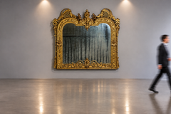 Italian Designer, Renaissance, Large Wall Mirror, Oil Gilded, Carved Wood, 1890s