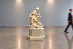 Jean-Marie Boucher, Venus and Cupid Marble Statue, White Marble, Romantic, 1910