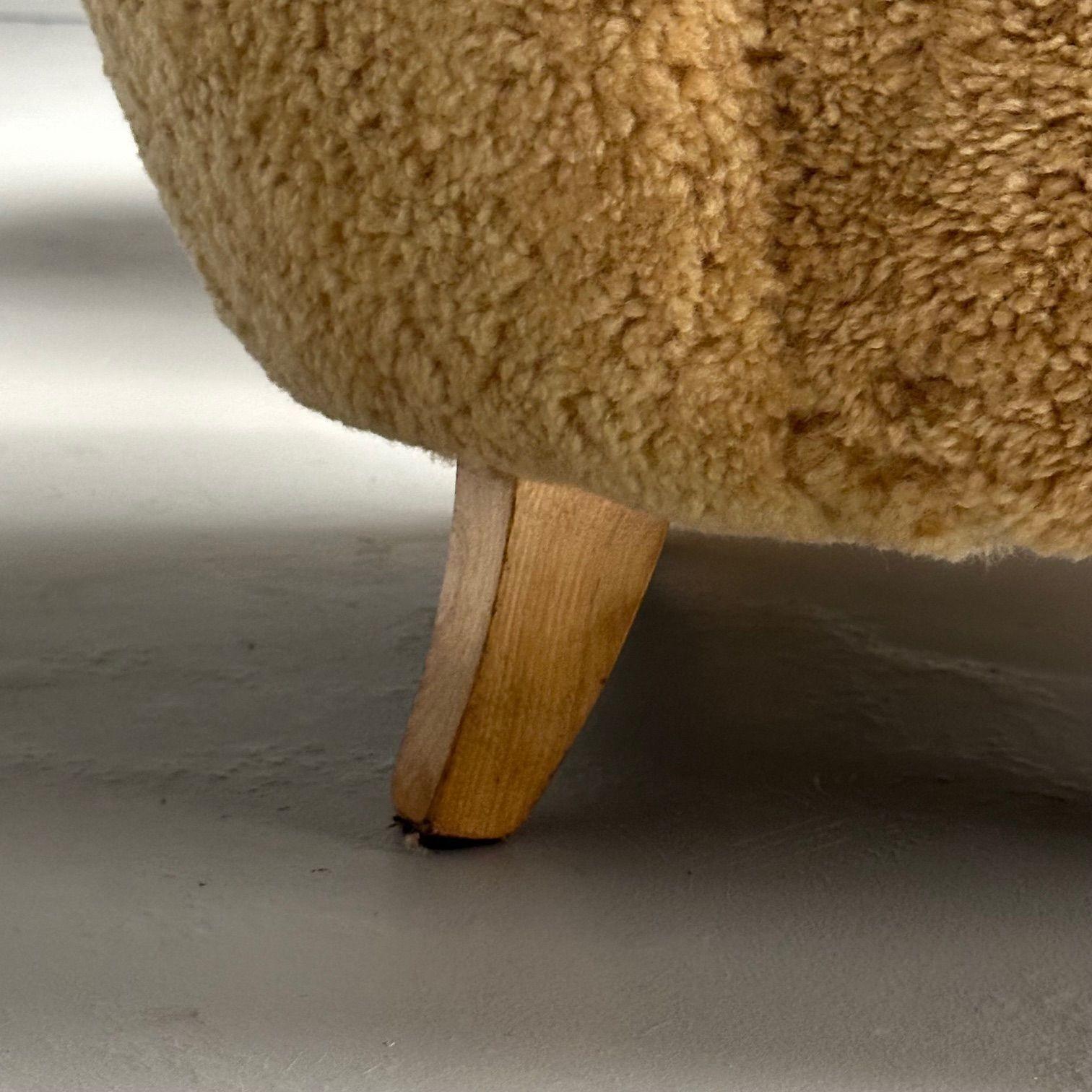 Sven Staaf Attrib., Swedish Mid-Century Modern, Lounge Chairs, Sheepskin, Birch 8