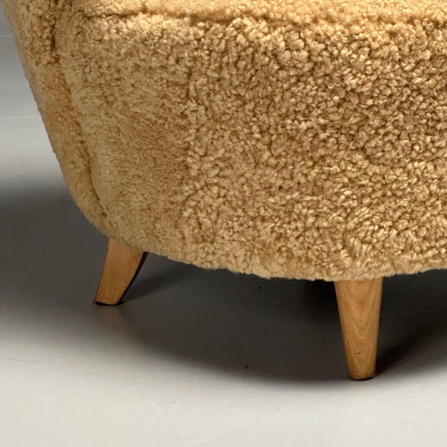 Sven Staaf Attrib., Swedish Mid-Century Modern, Lounge Chairs, Sheepskin, Birch 9