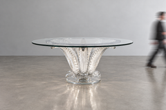 Lalique, Rare Cactus Center Table, Clear Crystal, 72" Glass, France, 1984