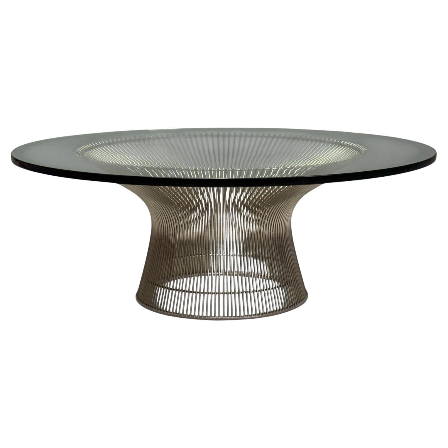 Warren Platner, Tavolino da caffè in acciaio e vetro, Stati Uniti, 21° C. in vendita