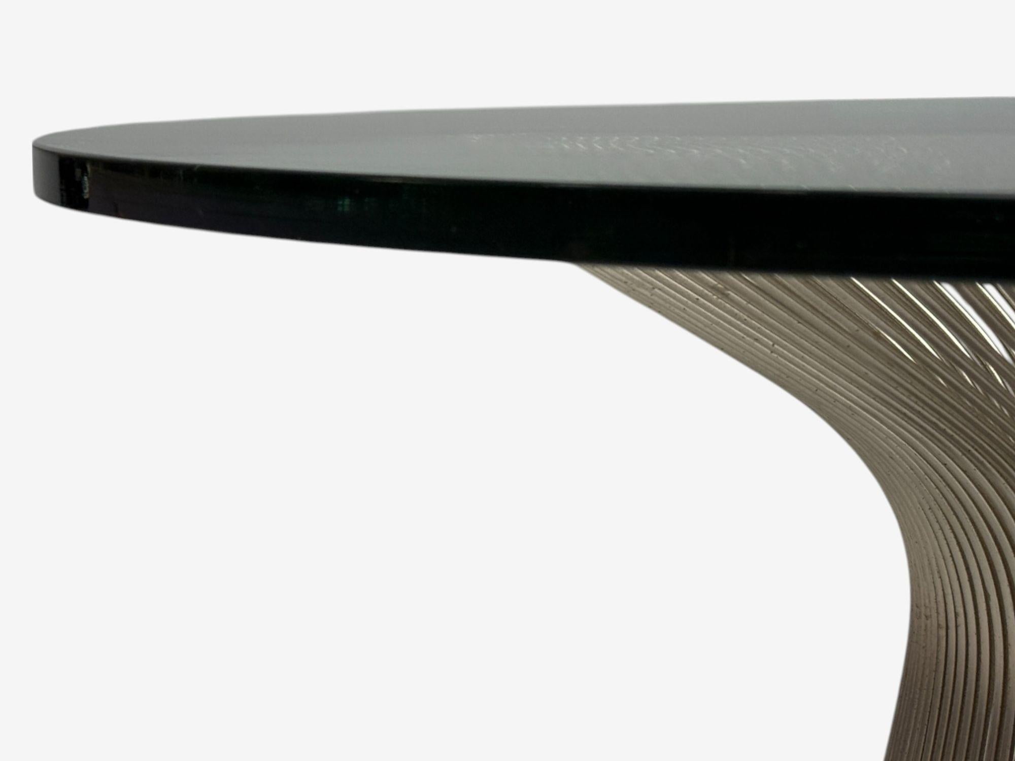 Vetro Warren Platner, Tavolino da caffè in acciaio e vetro, Stati Uniti, 21° C. in vendita
