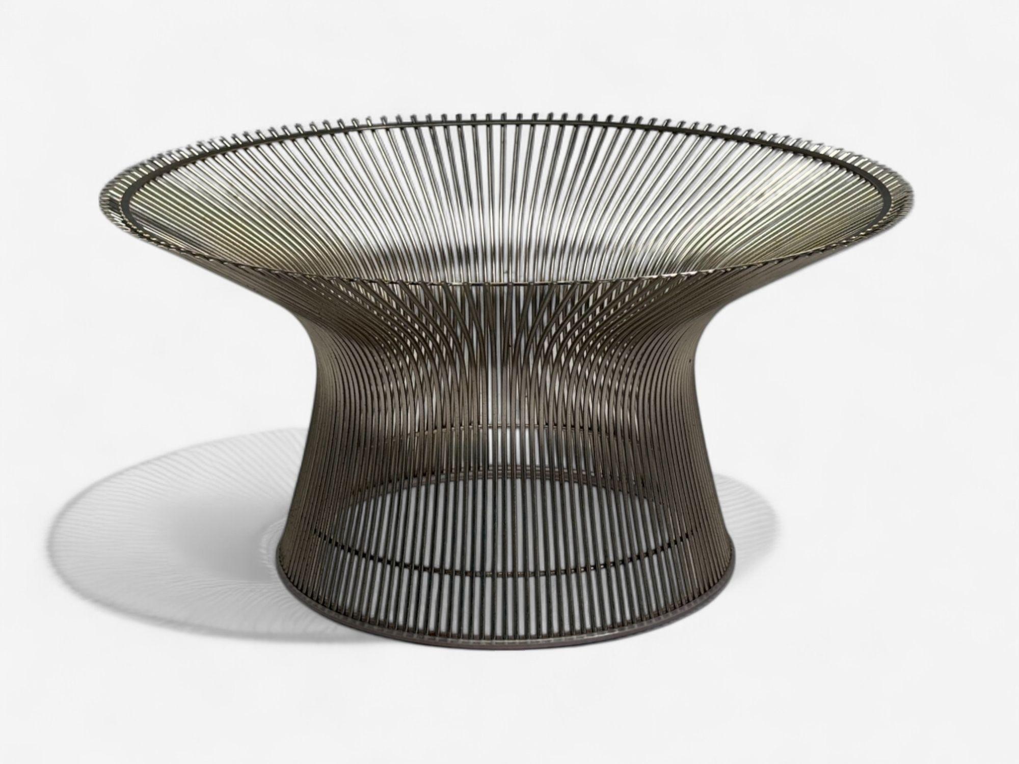 Warren Platner, Tavolino da caffè in acciaio e vetro, Stati Uniti, 21° C. in vendita 2