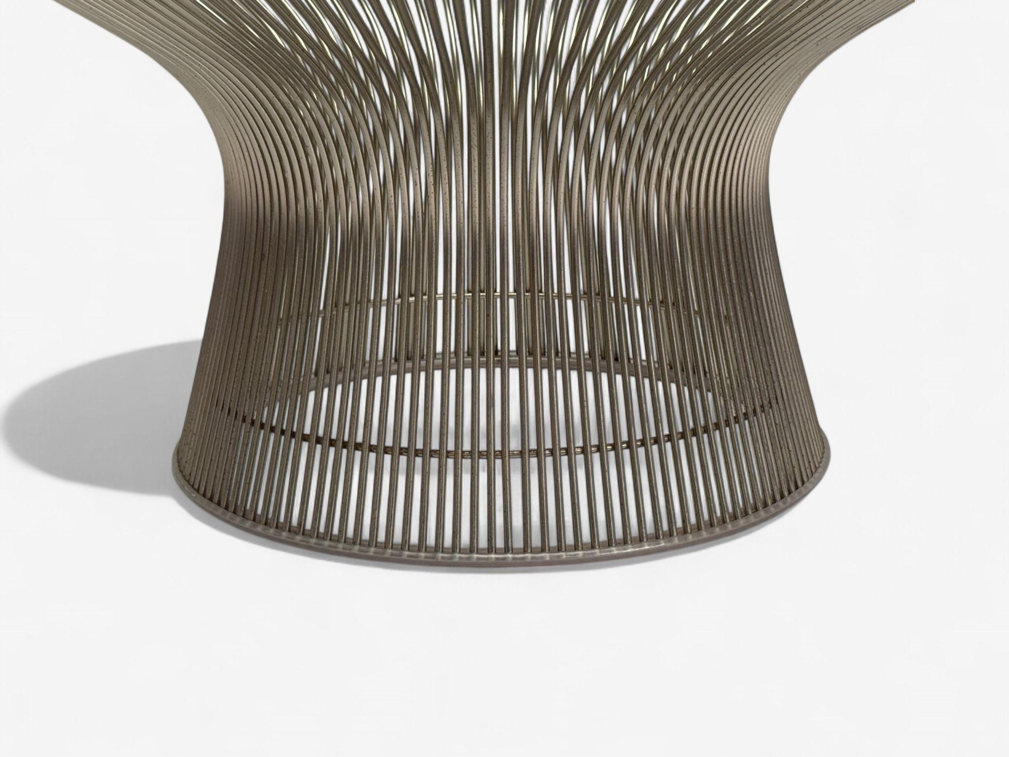 Warren Platner, Tavolino da caffè in acciaio e vetro, Stati Uniti, 21° C. in vendita 1