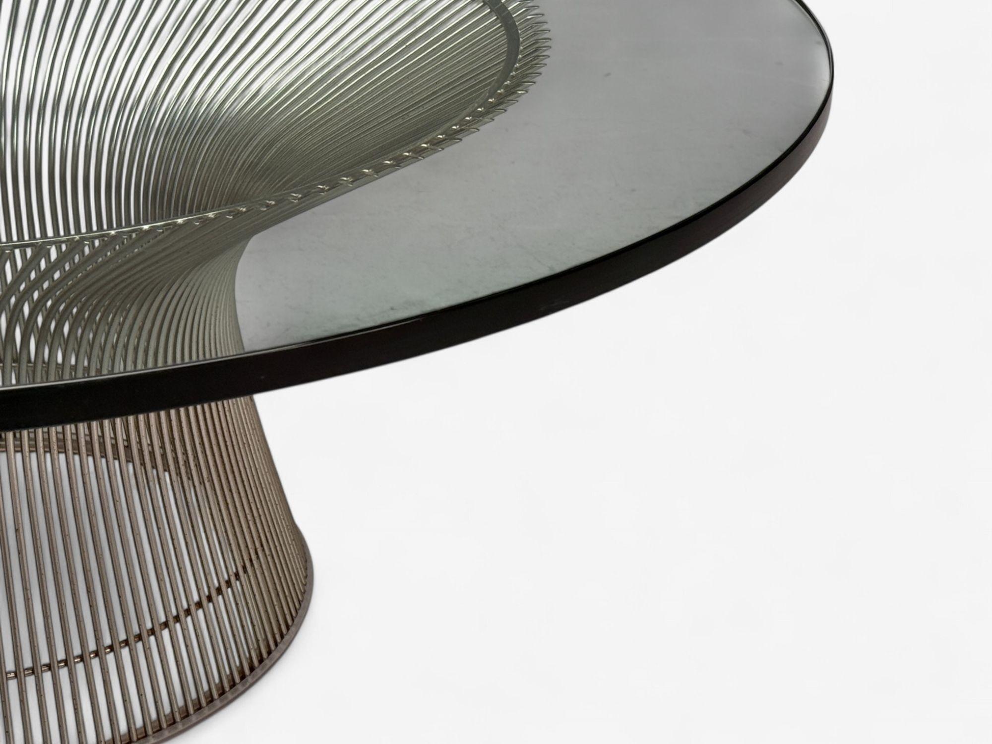 Mid-Century moderno Warren Platner, Tavolino da caffè in acciaio e vetro, Stati Uniti, 21° C. in vendita
