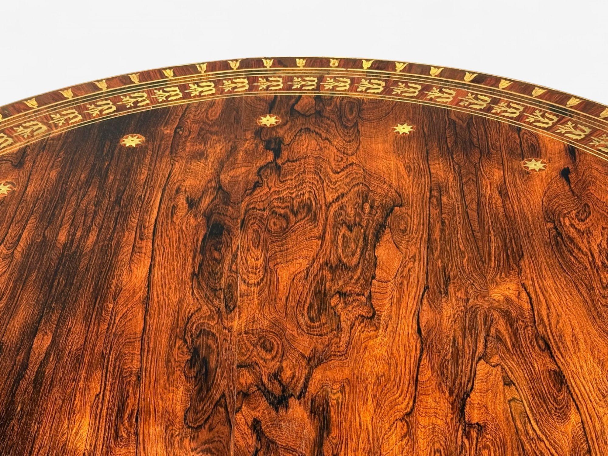 Russian Neoclassical, Rosewood, Brass Inlay, Monumental Center Table, 19th c. For Sale 6